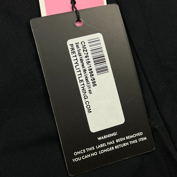 NWT Pretty Little Thing Black Sculpt Halterneck Mini Unitard Activewear - Picture 4 of 5